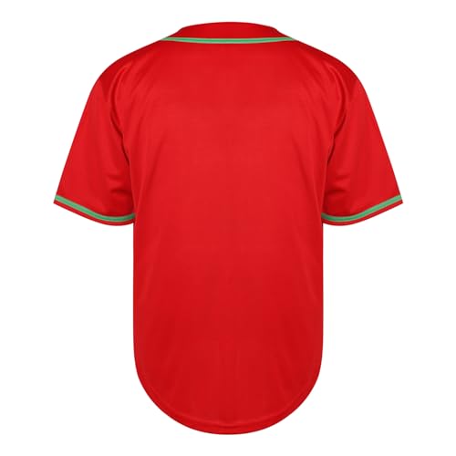 31sjqrWmfdL.jpg Men's Baseball Jersey Blank Softball Jersey Casual Short Sleeve Button Down T-Shirt