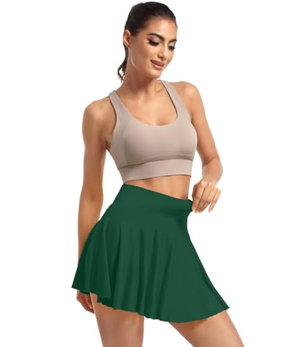 31uc0rOsUGL.jpg YOAKAKU Pleated Tennis Skater Skirts for Women with Pocket Shorts Flowy Golf Athletic Skort Sports Mini Skirt