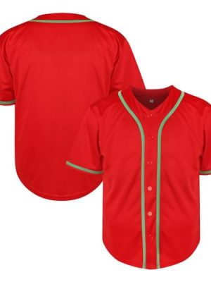 31vdZqqPPPL.jpg Men's Baseball Jersey Blank Softball Jersey Casual Short Sleeve Button Down T-Shirt