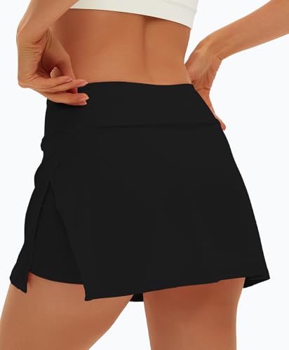 31vmPlNx1ZL.jpg Womens Tennis Skirt with Pockets Shorts High Waisted Side Slit Skort Workout Golf Skirt Athletic Skorts