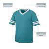 31yK8g57j9L.jpg Men's X-Large Sleeve Stripe Jersey, Teal/White