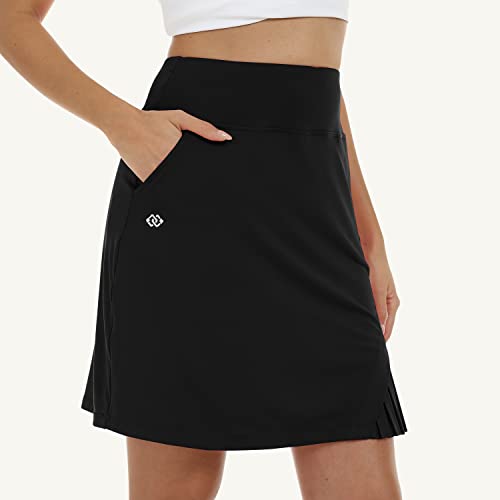 31yeCws6KL.jpg Women's 20" Knee Length Golf Skorts Athletic Skirts Summer Casual Active Workout Sports Tennis Skirt with 4 Pockets