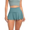 Women Tennis Golf Mini Skirt Flowy Sexy Casual Pleated Athletic Skirts with Shorts Underneath