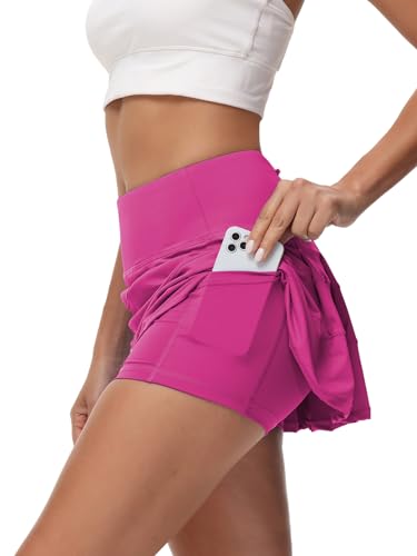 Women's Tennis Skirts High Waisted Athletic Golf Skorts with Pockets Skirts for Women Casual Workout Built-in Shorts