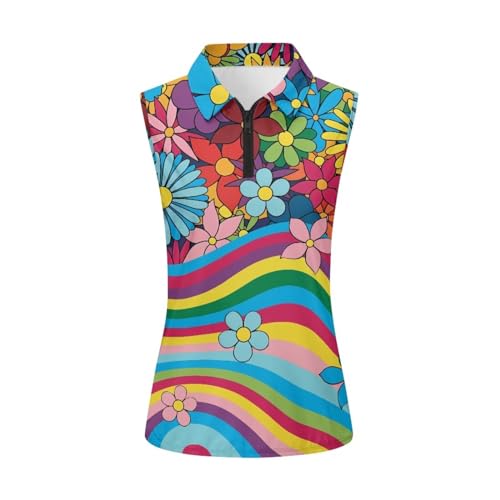 41-kU09MzjL.jpg Women's Golf Shirts Sleeveless V Neck Tennis Tank Tops Racerback with Collar Quick Dry Athletic T Shirt XS-2XL