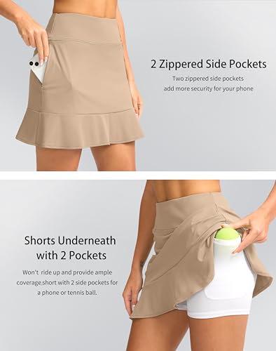 41-wAGGOuHL.jpg 16" Golf Skorts for Women High Waisted Tennis Skirt Athletic Skorts Skirts for Women Built-in Shorts with 5 Pockets