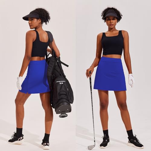 410-ndllgcL.jpg Golf Skirts for Woman with Pockets Silicone Grippers Tennis Skirt Inner Shorts Athletic Pickleball Running Skort