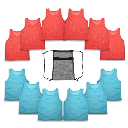 411Kjm0SI5L.jpg 12 pc Set Team Pinnies Vest with Mest Backbag