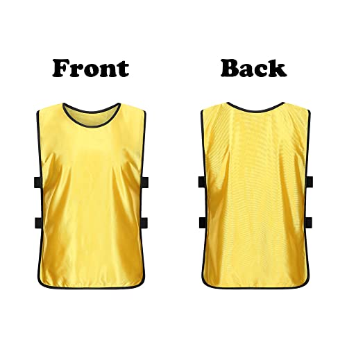 12 Pack Scrimmage Training Vest, Sports Pinnies, Practice Jerseys, Practice Vest for Adult Youth Kids.