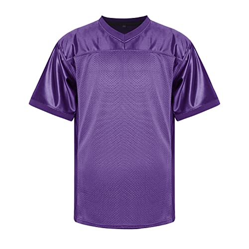 41258PuqTnL.jpg Blank Football Jersey,Men's 90s Hip Hop for Party Practice Sports T-Shirt Black White Red Green S-3XL
