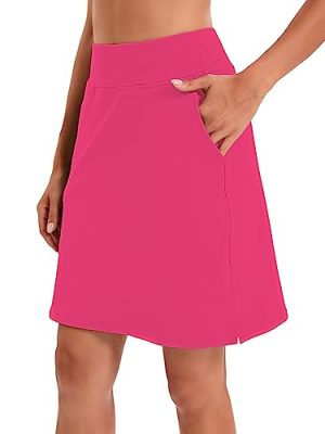 412BRWhyOSL.jpg Women's Tennis Skirt Casual Knee Length Golf Skirts with Pockets Workout Athletic Skort