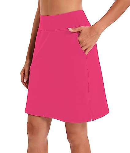 412BRWhyOSL.jpg Women's Tennis Skirt Casual Knee Length Golf Skirts with Pockets Workout Athletic Skort