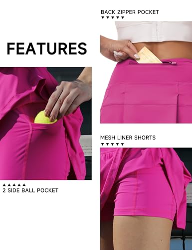 Women's Tennis Skirts High Waisted Athletic Golf Skorts with Pockets Skirts for Women Casual Workout Built-in Shorts