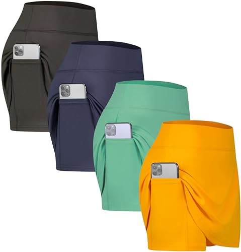 414Mtr3M6ML.jpg 4 Pack: Women's Active Skort Lightweight Comfy & Breathable Tennis Golf Skirt (Available in Plus Size)