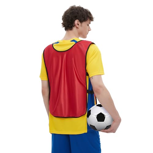 Soccer Pinnies Scrimmage Vests (12 Pack) Sports Jersey for Youth Adult