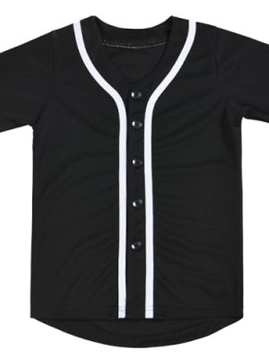 Kids Baseball Jersey Button Down Hip Hop Personalized Sport T Shirts Tops Baseball Shirt for Boys Girls Toddler 2T-12Y