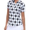 Women's Golf Polo Shirt Short Sleeve UPF 50+ Collared 1/4 Zip Tennis Tops Quick-Dry Lightweight Athletic Shirt