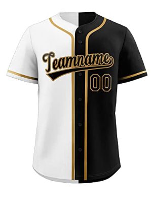 Custom Split Baseball Jersey Button Down Shirt Sports Personalized Stitched Name Number for Men/Women/Boy