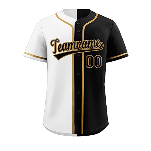 416qBtkdAnL.jpg Custom Split Baseball Jersey Button Down Shirt Sports Personalized Stitched Name Number for Men/Women/Boy