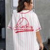 418HN7BXzGL.jpg Baseball Jersey for Women Baseball Shirt: Baseball Graphic Button Down Plain Tshirts Sports Active V Neck Tee Tops