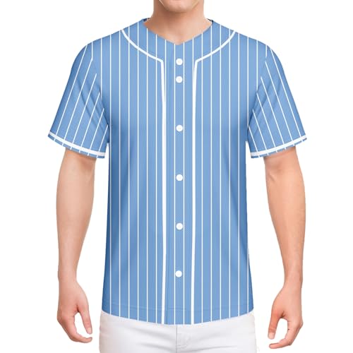 418iUUizBzL.jpg Men Baseball Jersey Solid Shirts Plain Casual Button Down Short Sleeves T-Shirt Sports Uniform S-2XL