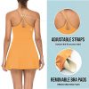418kIWL-VZL.jpg Women Workout Tennis Dress with Built-in Bra Shorts, Adjustable Cross Shoulder Straps with Pockets