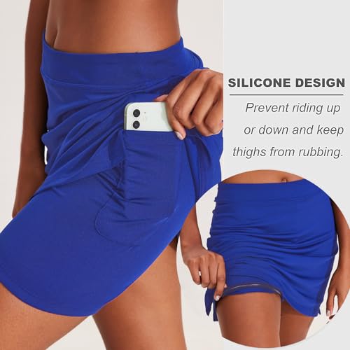 41A9SjwqtzL.jpg Golf Skirts for Woman with Pockets Silicone Grippers Tennis Skirt Inner Shorts Athletic Pickleball Running Skort