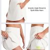 41AUdyEMndL.jpg A Line Golf Skirts for Women 15'' Elastic High Waisted Tennis Skorts Soft Casual Athletic Inner Shorts 4 Pockets