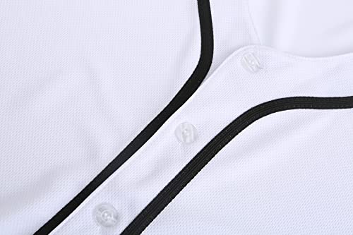 41Awqv9r8GL.jpg Mens Button Down Plain Baseball Jersey, Blank Softball Team Uniform, Hip Hop Hipster Short Sleeve Active Shirts