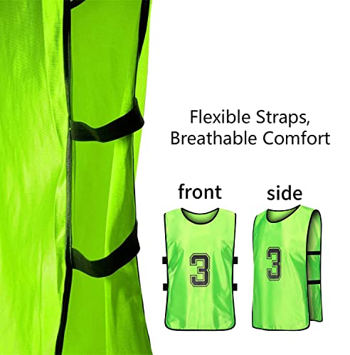 41COKUSe0HL.jpg 24 Pcs Soccer Practice Vest, Lightweight Numbered Soccer Team Pennies Soccer Lacrosse Training Sport Supplies Scrimmage Vests