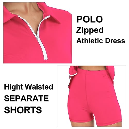41DekPU6sKL.jpg Womens Two Piece Tennis Golf Dress Active Athletic Exercise Sports Wear Dresses for Women with Pocket Separate Shorts