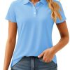 41FH5IpoSqL.jpg Women's Polos Golf Shirts Short Sleeve UPF 50+ Collared Shirt Quick Dry Tennis Work Athletic Tops