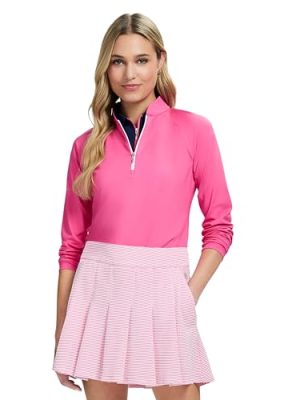 Women's 1/4 Zip Pullover Performance Stretch Long Sleeve Golf Running