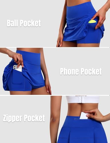 41GFPIs9qHL.jpg Womens Tennis Skirt with Shorts Pleated Golf Skirt High Waist Pickleball Skirts Athletic Skorts with Pockets