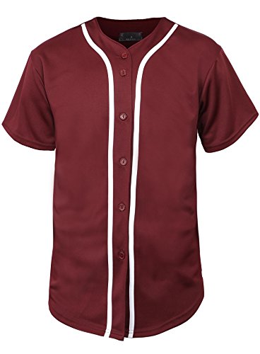 41JCsdKcbpL.jpg Mens Baseball Jersey Button Down T Shirts Hipster Plain Hip Hop 1UPA02