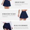 Women Pleated Skirt Tennis Golf Skorts with Lining Shorts Athletic Pleated Skirts for Women