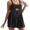 41LFF5ixDL.jpg Women Tennis Dress with Built in Shorts and Bra Sleeveless Casual Backless Golf Dress Athletic Dress with Pockets
