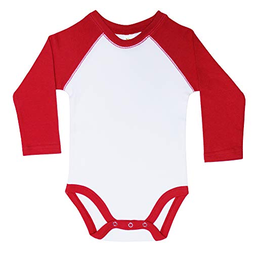 41LxjswC6YL.jpg Baby Blank Long Sleeve Raglan Baseball One piece bodysuit