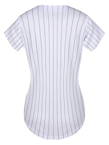 41M4dcjTuKL.jpg Womens Baseball Jersey Button Down Softball Jersey Short Sleeve Tee Hip Hop Shirt Active Team Sports Uniforms