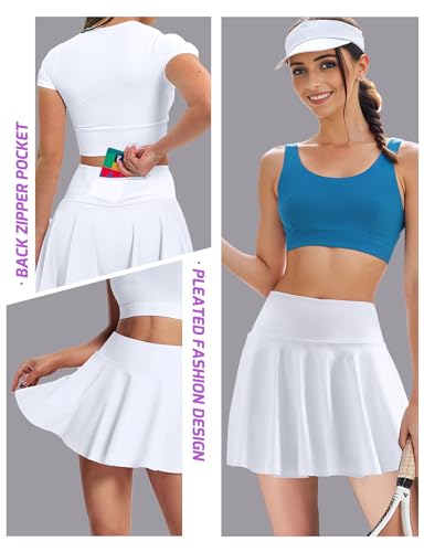 41MEHWv6-AL.jpg Women's Tennis Skirt Shorts Pleated High Waisted Golf Skorts with Pockets Workout Athletic Casual Outfit Clothes