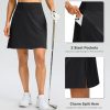 18" Skorts for Women 3 Pockets High Waist Long Athletic Tennis Skirt Golf Skort for Casual Summer Travel