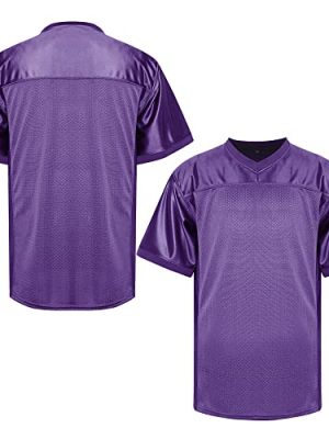 Blank Football Jersey,Men's 90s Hip Hop for Party Practice Sports T-Shirt Black White Red Green S-3XL