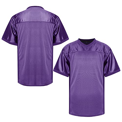 41N4eilvkkL.jpg Blank Football Jersey,Men's 90s Hip Hop for Party Practice Sports T-Shirt Black White Red Green S-3XL
