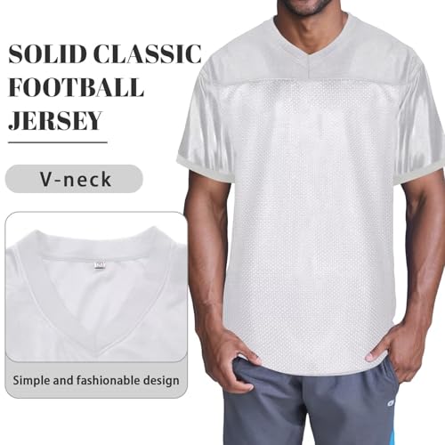 41N6eyel0dL.jpg Blank Football Jersey,Mesh Practice Plain Football Shirt 90s Hip Hop Retro Active Unisex Workout Dry-Fit Soccer Sports Tee