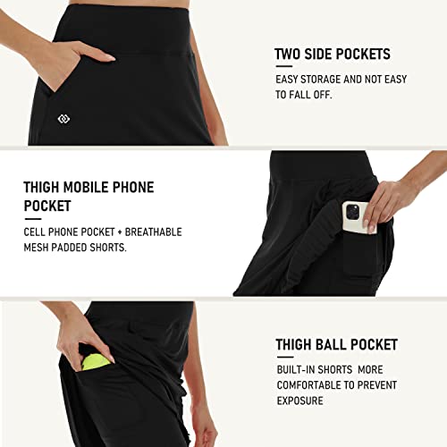 41NYspXlQ1L.jpg Women's 20" Knee Length Golf Skorts Athletic Skirts Summer Casual Active Workout Sports Tennis Skirt with 4 Pockets
