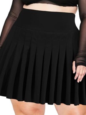 Women's Plus Size Pleated Tennis Skirt- Girls High Waist Athletic Golf Skirts with Shorts