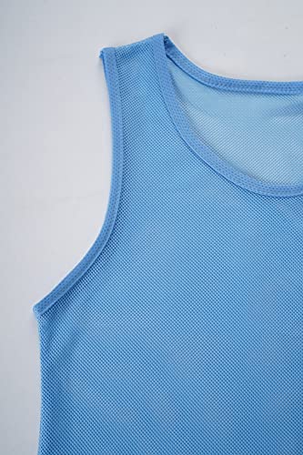 12 Pack(1-12) Numbered Jerseys/Soccer Bibs/Scrimmage Pinnies/Team Training Vest for Adult Youth Kids.