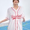 41OWw-g0hOL.jpg Baseball Jersey for Women Baseball Shirt: Baseball Graphic Button Down Plain Tshirts Sports Active V Neck Tee Tops