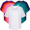 41OnqFed6yL.jpg Blank Football Jersey,Mesh Practice Plain Football Shirt 90s Hip Hop Retro Active Unisex Workout Dry-Fit Soccer Sports Tee
