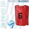 41P1HUQoksL.jpg 24 Pcs Numbered Practice Vests Scrimmage Soccer Pinnies Traning Jerseys Team Sports Bibsfor Youth and Adult(Large)